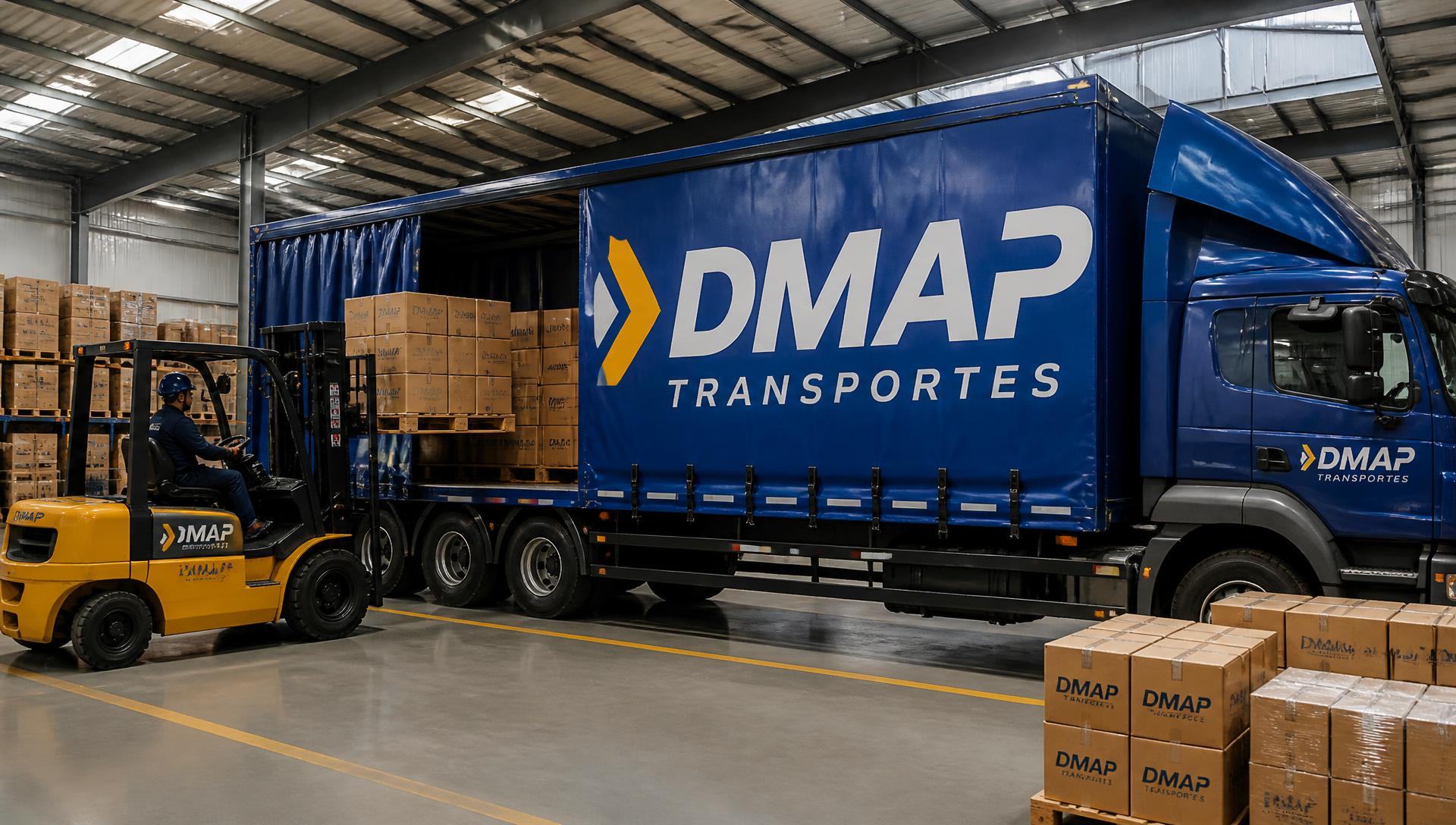 Carregamento de pallets em caminhão DMAP dentro de centro de distribuição